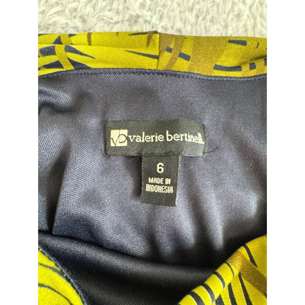 Valerie Bertinelli Womens Palm Leaf Print Dress NWT Size 6 Yellow & Black Polyes - Picture 8 of 16